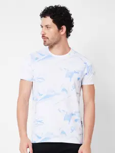 SPYKAR Abstract Printed Cotton Slim Fit T-shirt