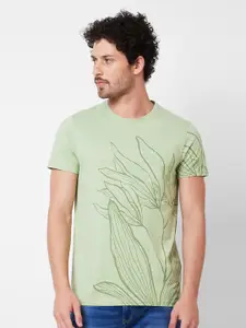 SPYKAR Graphic Printed Cotton Slim Fit T-shirt
