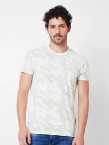 SPYKAR Round Neck Printed Cotton Slim Fit T-shirt