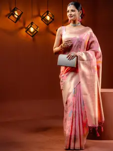 MIMOSA Ethnic Motifs Woven Design Zari Banarasi Saree