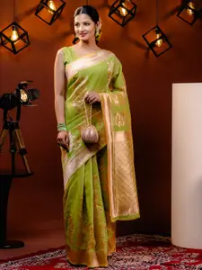 MIMOSA Ethnic Motifs Woven Design Zari Art Silk Banarasi Saree