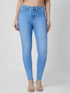 SPYKAR Women Super Slim Fit High-Rise Heavy Fade Jeans