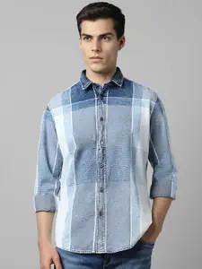 Louis Philippe Jeans Colourblocked Slim Fit Cotton Opaque Casual Shirt