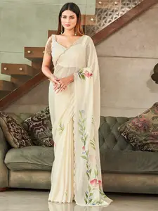 Ekasya Printed Saree With Unstitched Blouse Piece