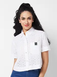 SPYKAR Women Boxy Opaque Casual Shirt