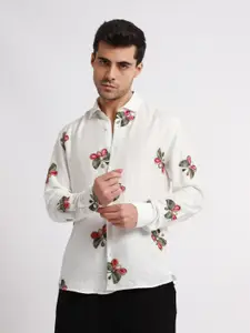 Banana Club Relaxed Slim Fit Butterfly Embroidered Casual Shirt