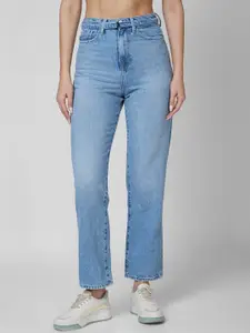 SPYKAR Women Straight Fit High-Rise Heavy Fade Jeans