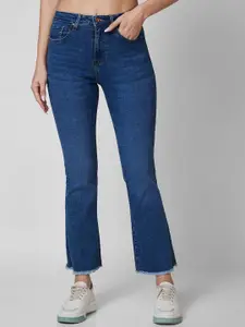 SPYKAR Women Bootcut Mid Rise Clean Look Light Fade Cropped Jeans