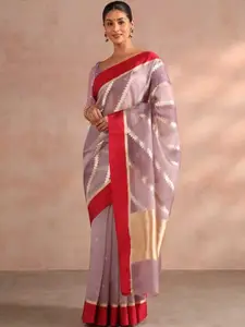 RadadiyaTRD Striped Woven Design Zari Silk Cotton Saree