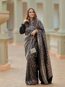 RadadiyaTRD Ethnic Motifs Woven Design Zari Silk Cotton Saree