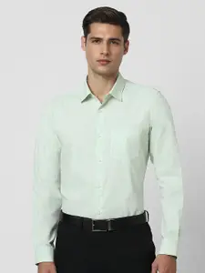 Peter England Spread Collar Long Sleeves Slim Fit Checked Formal Shirt