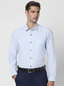 Peter England Spread Collar Long Sleeves Striped Regular Fit Formal Shirt