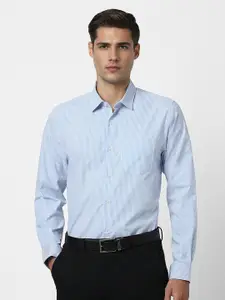 Peter England Spread Collar Long Sleeves Striped Slim Fit Formal Shirt