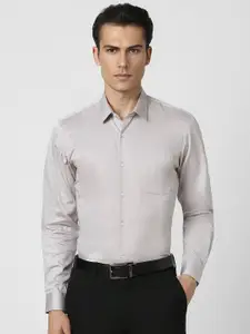 Peter England Spread Collar Long Sleeves Slim Fit Cotton Formal Shirt
