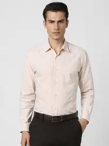 Peter England Spread Collar Long Sleeves Striped Regular Fit Formal Shirt