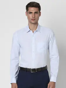 Peter England Slim Fit Opaque Windowpane Checked Cotton Formal Shirt