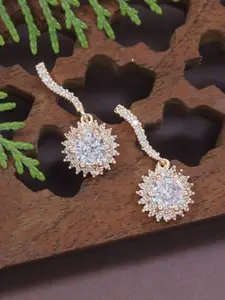 I Jewels Rose Gold-Plated Contemporary Studs Earrings