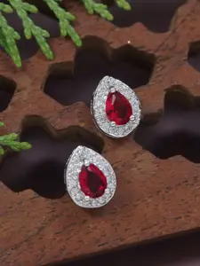 I Jewels Rose Gold-Plated Contemporary Studs Earrings