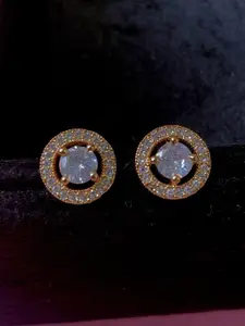 I Jewels Rose Gold-Plated Contemporary Studs Earrings