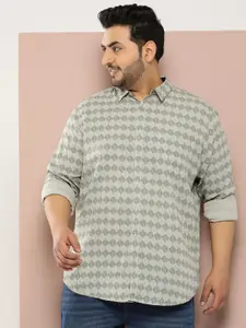 Sztori Men Plus Size Tropical Printed Casual Shirt