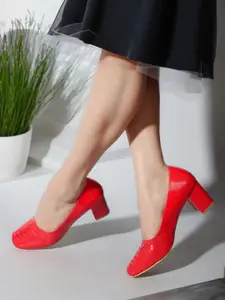 ICONICS Textured Block Heel Pumps