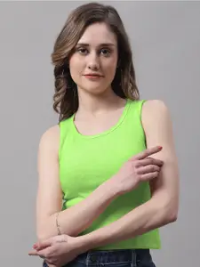 FBAR Round Neck Sleeveless Cotton Crop Tank Top