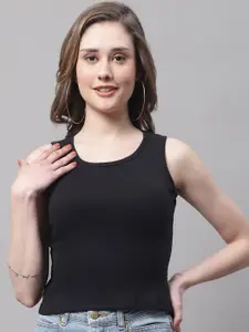 FBAR Round Neck Sleeveless Fitted Crop Top