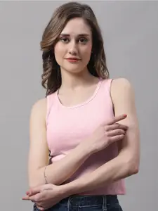 FBAR Round Neck Sleeveless Cotton Crop Tank Top