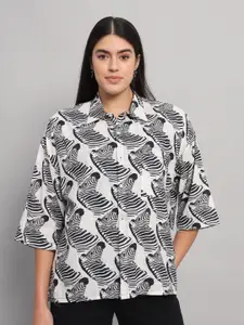 HANDICRAFT PALACE Comfort Opaque Printed Pure Cotton Oversized Casual Shirt