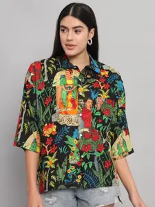 HANDICRAFT PALACE Comfort Floral Printed Opaque Pure Cotton Oversized Casual Shirt