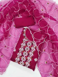 Panzora Embroidered Organza Unstitched Dress Material