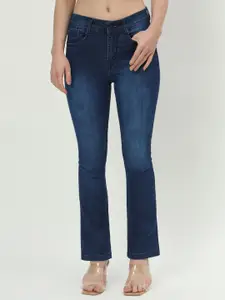 AngelFab Women Jean Bootcut High-Rise Light Fade Jeans