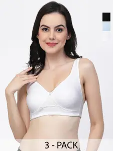 College Girl Pack Of 3 Full Coverage Cotton T-shirt Bra With All Day Comfort