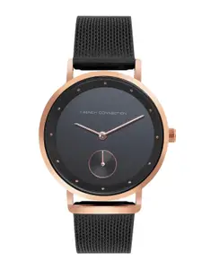 French Connection Women Stainless Steel Bracelet Style Straps Analogue Watch FCW09BM-R