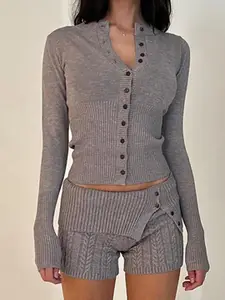 LULU & SKY Women Slim Fit Low-Rise Rib-Knit Striped Shorts