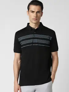 Van Heusen Striped Polo Collar Pocket T-shirt