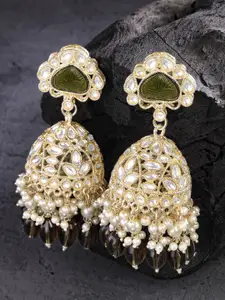 KARATCART Gold-Plated Contemporary Jhumkas