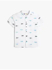 Koton Boys Printed Spread Collar Short Sleeves Cotton Casual Shirt