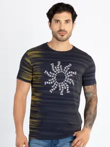 Status Quo Typographic Printed Round Neck Pure Cotton T-shirt