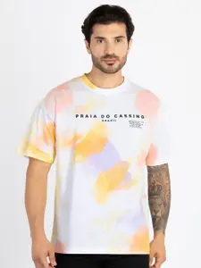Status Quo Tie & Dye Printed Pure Printed Cotton Casual T-shirt