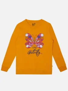 Bodycare Kids Girls Graphic Printed Round Neck Pullover Sweatshirt