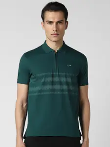 Van Heusen Sport Geometric Printed Polo Collar Cotton T-shirt