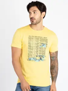 Status Quo Round Neck Short Sleeves Graphic Printed Regular Fit Cotton T-shirt
