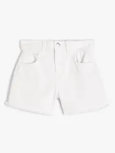 Koton Girls High-Rise Pure Cotton Shorts