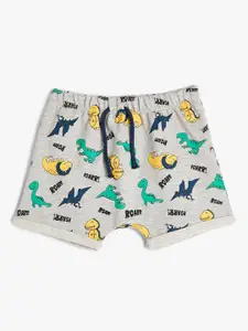 Koton Boys Conversational Printed Mid-Rise Shorts
