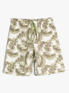 Koton Boys Floral Printed Mid-Rise Pure Cotton Shorts