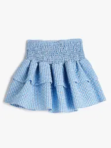 Koton Girls Checked A-Line Mini Skirt