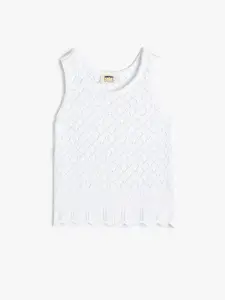 Koton Girls Open Knit Sleeveless Sweater Vest
