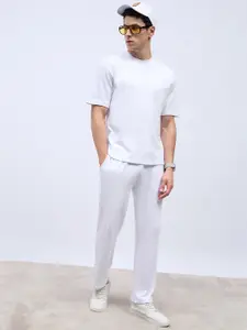 Styli Back Contrast 7 Print Oversized T-shirt and Jogger Interlock Co-ords