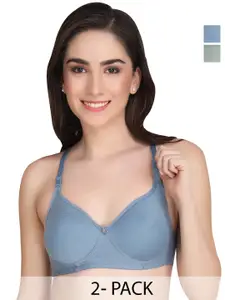 Liigne Pack Of 2 Full Coverage Non Padded Everyday Bra With All Day Comfort